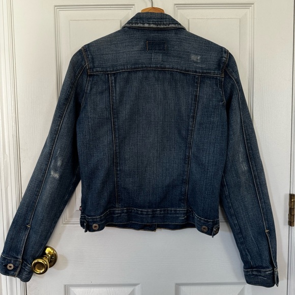 Ralph Lauren Polo Jeans Co Distressed Rocker Denim Jacket Medium Blue Jean - Picture 9 of 9